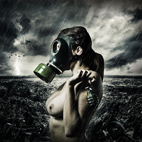 Gasmask girl by CowGummy.